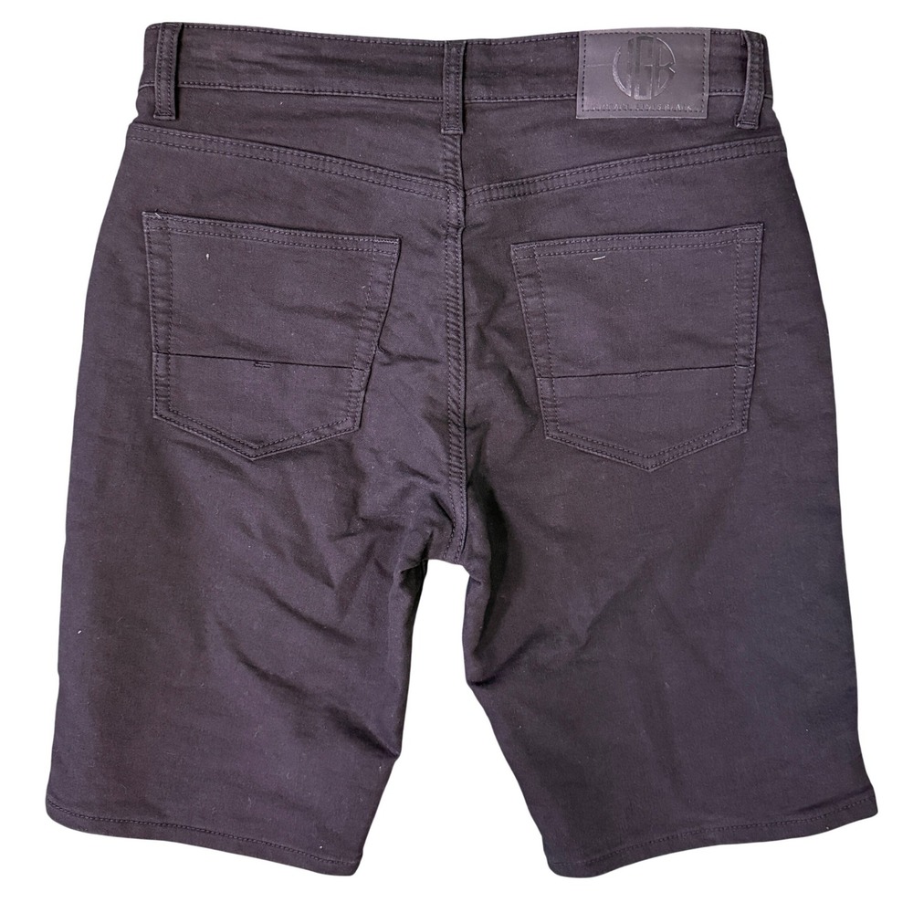 Vintage Genes Black Mens Slim Fit Denim Shorts Black Size 30 Stretch Cotton - Picture 2 of 10